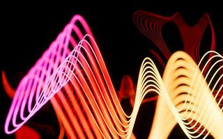 Abstract neon curve background, 3d rendering. photo