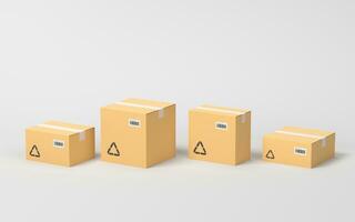 Recyclable boxes and logistics transportation, 3d rendering. photo