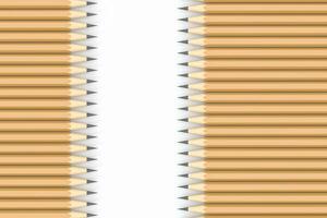 Pencils in a row with white background, 3d rendering. photo