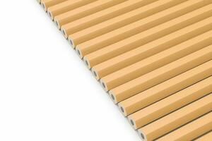 Pencils in a row with white background, 3d rendering. photo