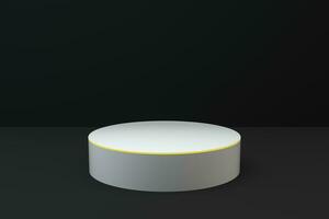 Empty round showcase, product presentation background, 3d rendering. photo