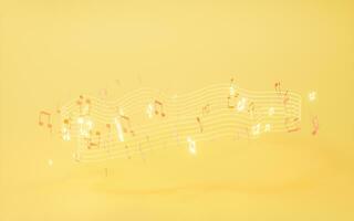 Music notes, musical tunes, 3d rendering. photo