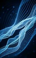 Flowing wave lines, curve pattern, 3d rendering. photo