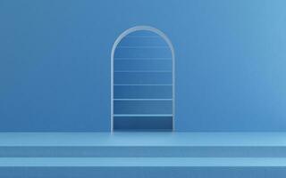 An empty room containing stairs, 3d rendering. photo