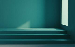 An empty room containing stairs, 3d rendering. photo