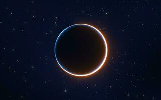 Nebulae and planet, 3d rendering. photo