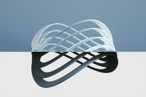 Curve loop rings on the two-tone background, 3d rendering. photo