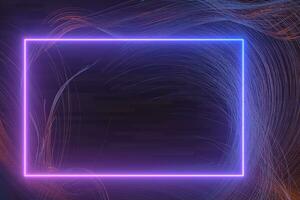 Purple square laser line with dark background, 3d rendering. photo