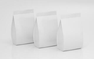 White blank branding package bag, 3d rendering. photo