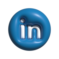 3d linkedin logo icoon. 3d opgeblazen linkedin logo PNG icoon