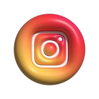 3d instagram logo icono. 3d inflado instagram logo png icono