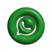 3d WhatsApp logo icoon. 3d opgeblazen WhatsApp logo PNG icoon