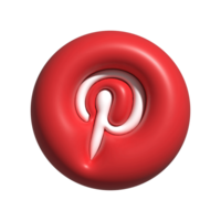 3d Pintrest Logo Symbol. 3d aufgeblasen Pintrest Logo png Symbol