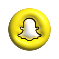 3d snapchat logotipo ícone. 3d inflado snapchat logotipo png ícone