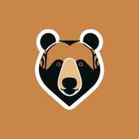 Cute Bear Cartoon icon logo. vector