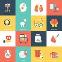 Pack of Hospital Flat Icons vector