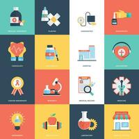 Pack of Hospital and Medicine Flat Icons vector