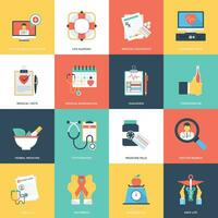 Pack of Health Flat Icons vector