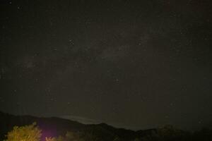 Buildings and the Milky Way in the background. photo