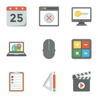 Pack of Web UI and UX Flat Icons vector