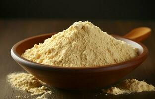 Yeast extract powder, a byproduct of brewing, is a food industry additive due to its high yeast concentration. photo