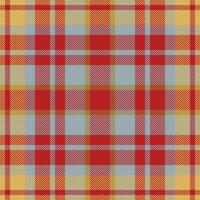 Plaid check pattern in orange and red colors. Seamless fabric texture. Tartan textile print. vector