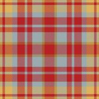 Plaid check pattern in orange and red colors. Seamless fabric texture. Tartan textile print. vector