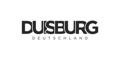 Duisburg deutschland, moderno y creativo vector ilustración diseño presentando el ciudad de Alemania para viaje pancartas, carteles, y postales