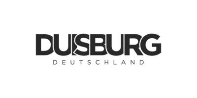 Duisburg Deutschland, modern and creative vector illustration design featuring the city of Germany for travel banners, posters, and postcards.