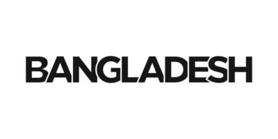 Bangladesh emblem. The design features a geometric style, vector illustration with bold typography in a modern font. The graphic slogan lettering.