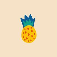 Pineapple Symbol. Social Media Post. Fruit Vector Illustration.