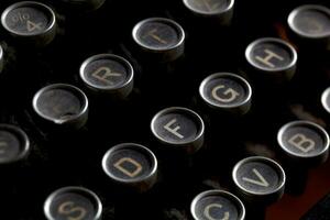 Antique typewriter keys photo