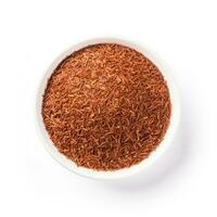 Rooibos tea isolated on white background top view photo