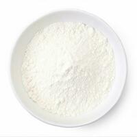 Milk powder isolated on white background top view photo