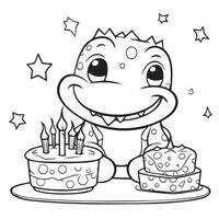 birthday coloring pages for kids vector