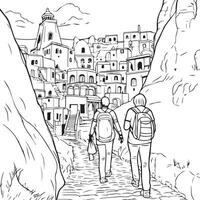 coloring pages for travelers vector