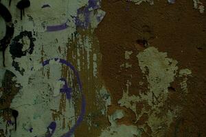 Grungy old dingy brown damaged wall background photo