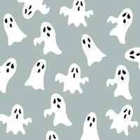 Halloween Ghost Pattern Background. Vector Illustration.