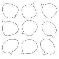 Set speech bubbles on white background. chat box or chat vector square and doodle message or communication icon Cloud speaking for comics and minimal message dialog