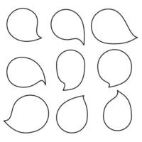 Set speech bubbles on white background. chat box or chat vector square and doodle message or communication icon Cloud speaking for comics and minimal message dialog