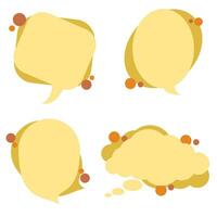 Set speech bubbles with brown leaves. Autumn and fall concept on white background.warm color chat vector doodle message or communication icon Cloud speaking for comics and minimal message dialog