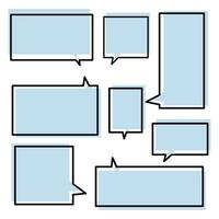 Set speech bubbles on white background. chat box or chat vector square and doodle message or communication icon Cloud speaking for comics and minimal message dialog