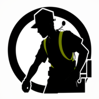 schwer Arbeiten Mann Silhouette ai generativ png