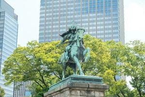 Statue of Kusunoki Masashige near Imperial palace in Chiyoda city, Tokyo, Japan. photo