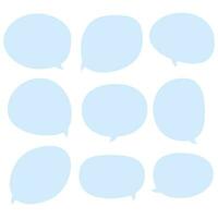 Set speech bubbles on white background. chat box or chat vector square and doodle message or communication icon Cloud speaking for comics and minimal message dialog