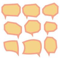 Set speech bubbles on white background. chat box or chat vector square and doodle message or communication icon Cloud speaking for comics and minimal message dialog