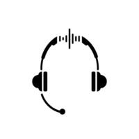 auriculares icono, auriculares logo. vector ilustración logo modelo para muchos objetivo. aislado en blanco antecedentes