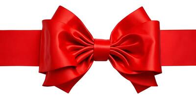 Decorative red bow isolated on background. Design element for gift photo