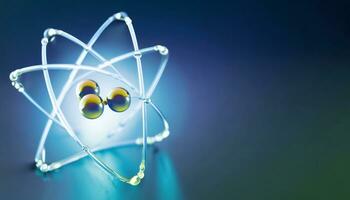 Ciencias antecedentes con molecula y átomo modelo. resumen molecular estructura. foto