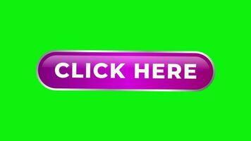 Click Here Glossy Web Button Design Animation on Green Background video